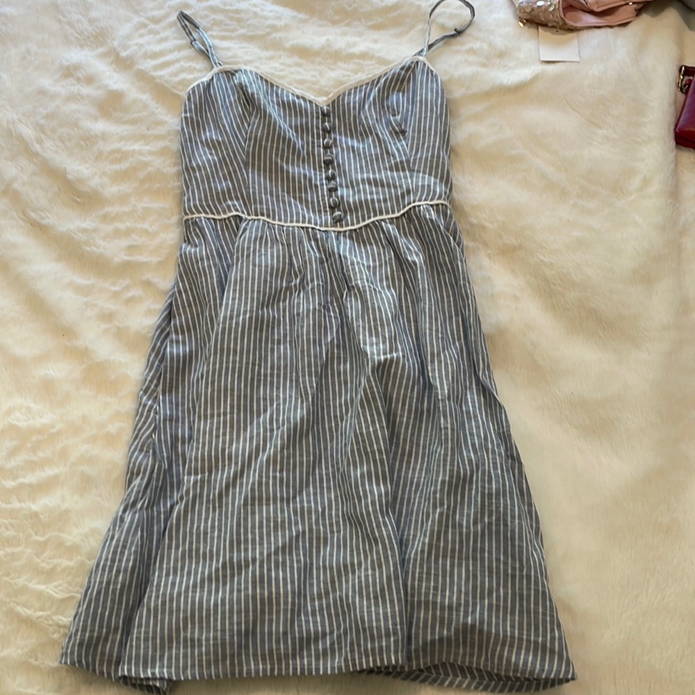 Blue and white mini dress